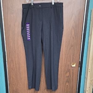 Hilary Radley Size 14 Navy and Black Houndstooth Mid Rise Straight Leg Trousers